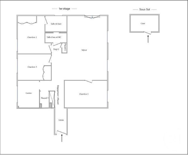 Appartement F3 à vendre - 4 pièces - 100.0 m2 - PARIS - 75018 - ILE-DE-FRANCE - Century 21 Magenta La Fayette