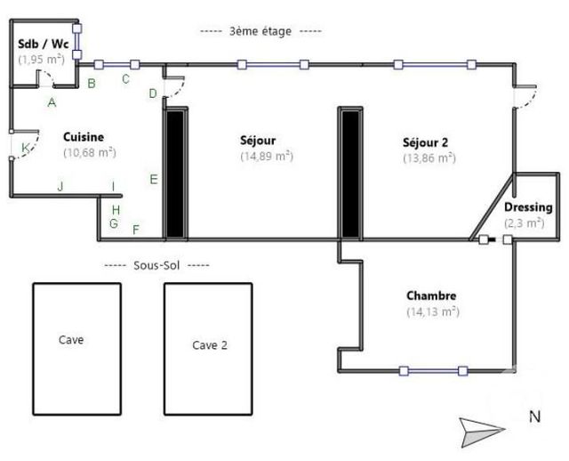 Appartement T4 à vendre - 3 pièces - 58.0 m2 - PARIS - 75010 - ILE-DE-FRANCE - Century 21 Magenta La Fayette