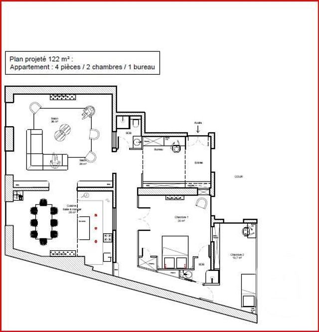 Appartement F4 à vendre - 4 pièces - 122.0 m2 - PARIS - 75009 - ILE-DE-FRANCE - Century 21 Magenta La Fayette