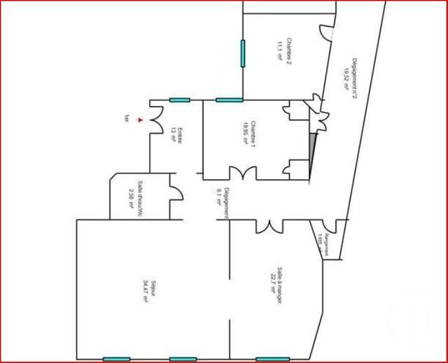 Appartement F4 à vendre - 4 pièces - 122.0 m2 - PARIS - 75009 - ILE-DE-FRANCE - Century 21 Magenta La Fayette